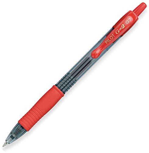 PILOT G2 Retractable Gel Rollerball Pens Fine Tip Black Blue Red Pack of 6