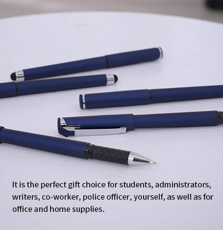 MiSiBao 0.7mm Black Ink Gel Ink Rollerball Pens 2 in 1 Medium Point Pens with Stylus Work Pen