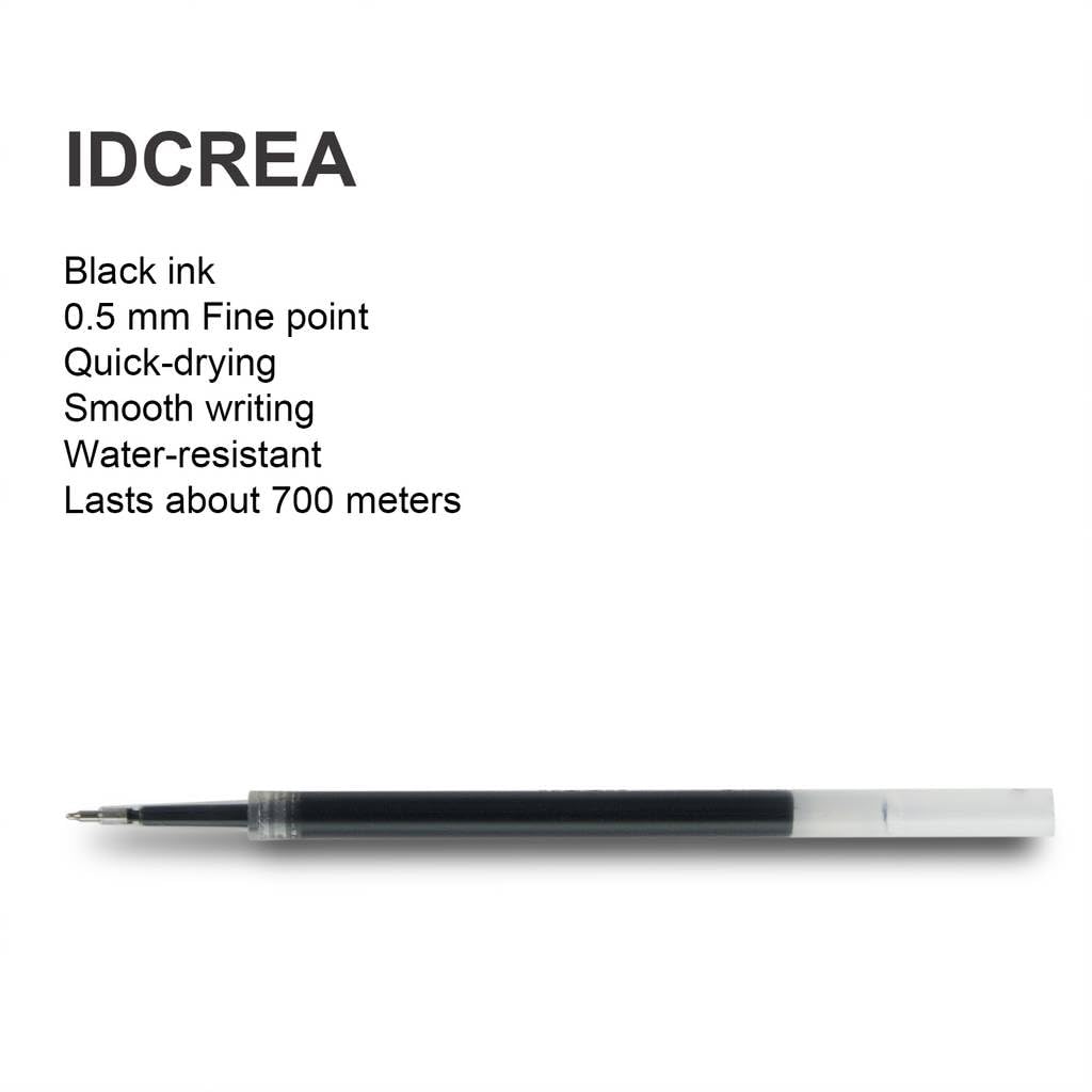 Idcrea Retractable Gel Pen Ink Refills Smooth Writing