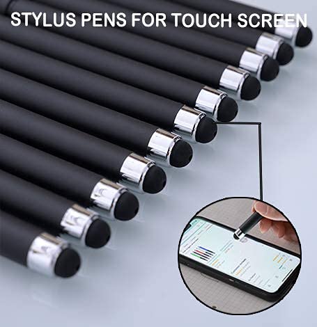 Black Gel Ink Rollerball Pens 0.7mm 2-in-1 Stylus Pens, 18 Pack-Black