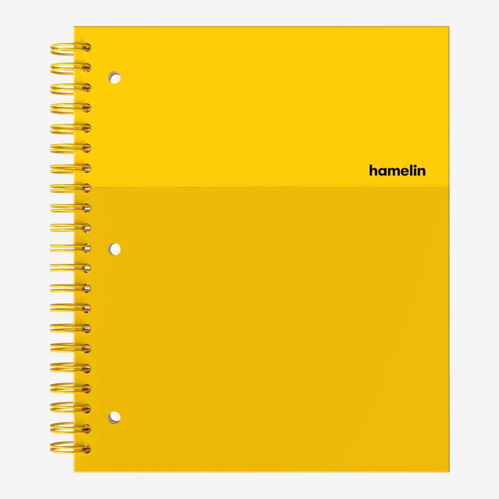 Hamelin 1 Subject, Graph Paper, Hard Cover Spiral Bound Grid Notebook, 4 Square Per Inch 150 Pages