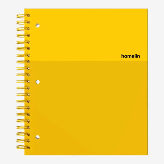 Hamelin 1 Subject, Graph Paper, Hard Cover Spiral Bound Grid Notebook, 4 Square Per Inch 150 Pages