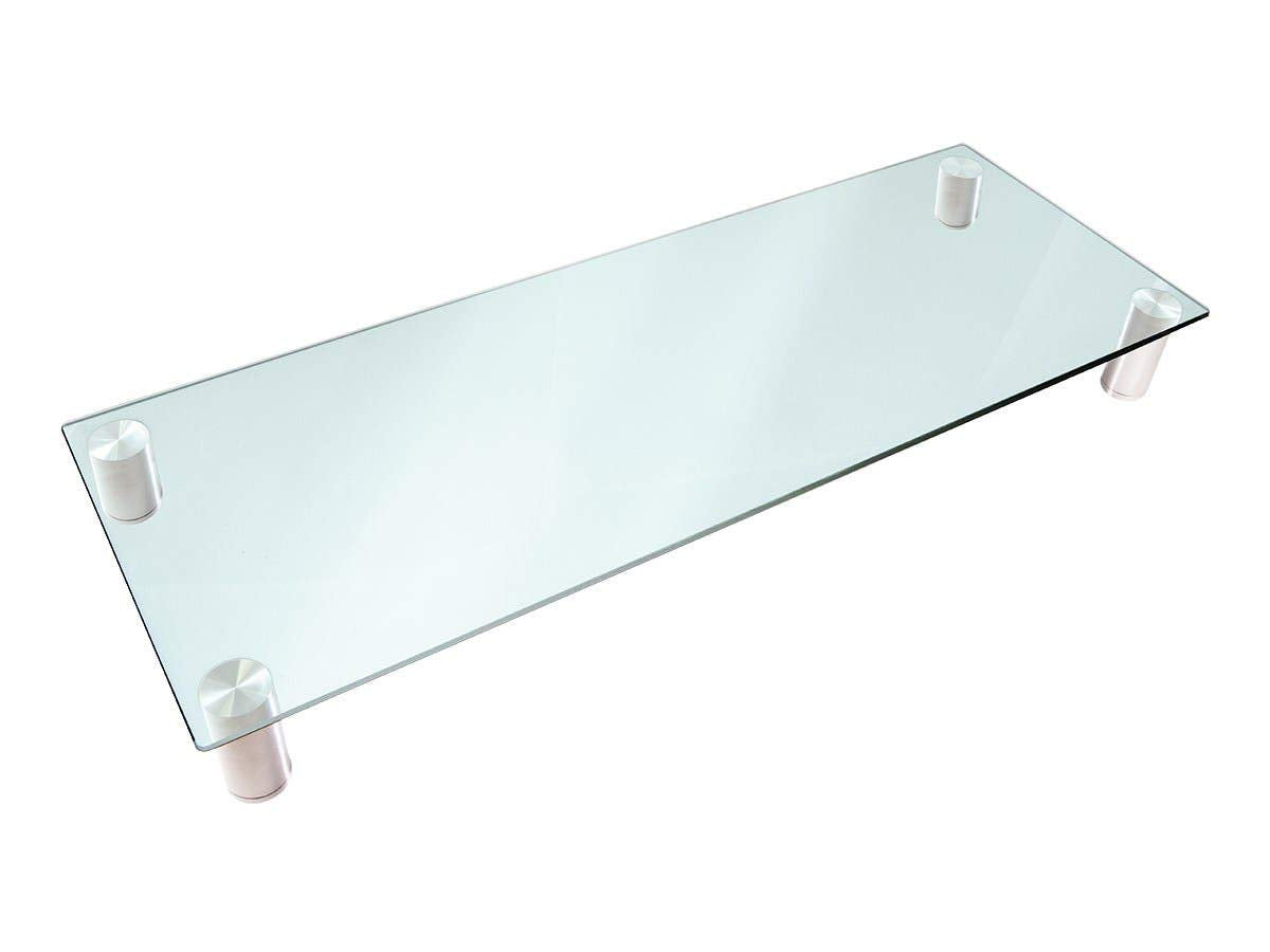 Monoprice 116356 Multimedia Riser Desktop Monitor Stand - Clear Glass, Large 30.8 x 11 Inches