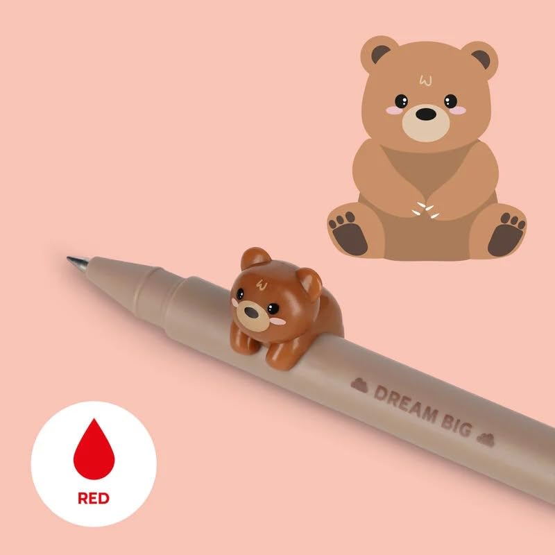 LEGAMI Gel Pen - Lovely Friends Decorative Animal Removable and Recombinable Prevents Rolling Fine