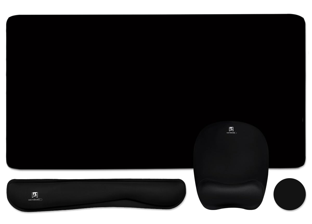 Keyboard Wrist Rest Large Mouse Pad Wrist Support for Computer, 4 in 1 Memory Foam Keyboard Pad