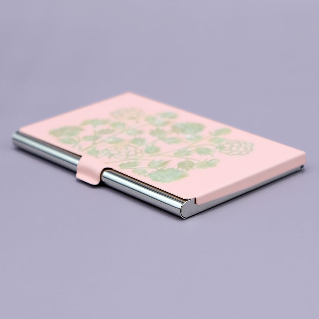 Antique Alive Mother of Pearl Design RFID Blocking Protection Business Card Case, Credit Card
