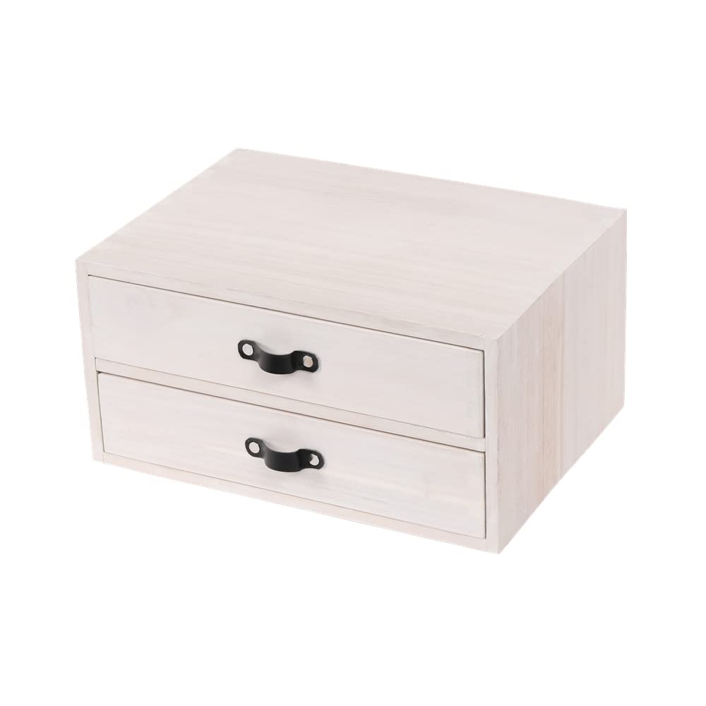 DDYURI Desk Organizer Drawers for Office Supplies Kitchen Storage - Wood Makeup Organizer