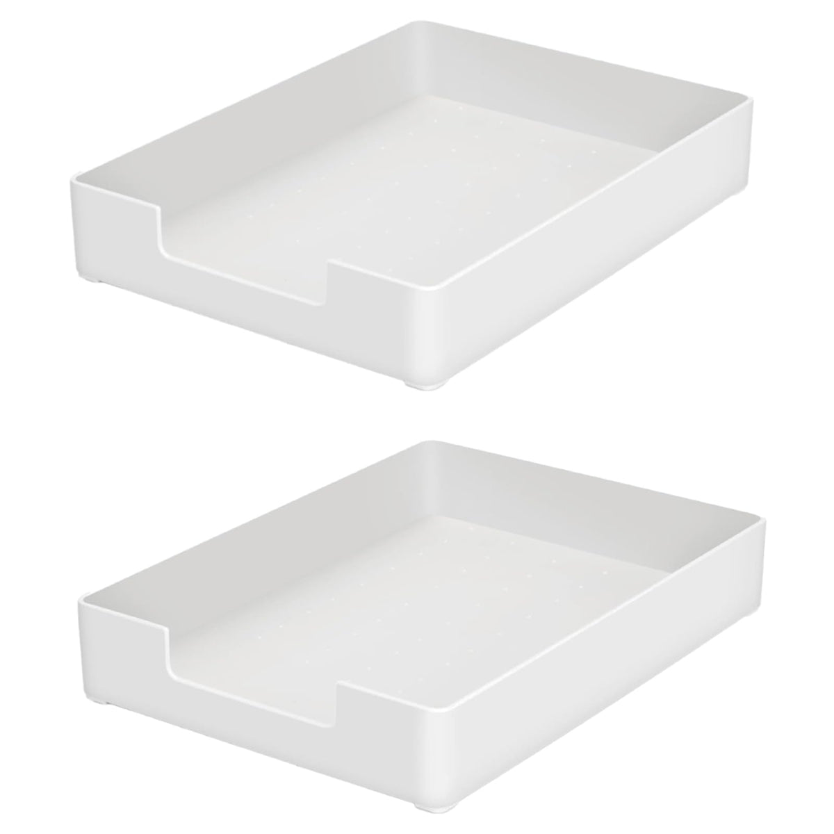 RHONZHAO Stackable Letter Tray, 2 Pack Off-White, Desk Organizer