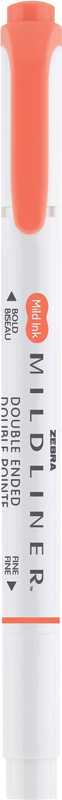Zebra Pen MILDLINER No Bleed Highlighter, Vermillion, Dual Tip, 12-Pack