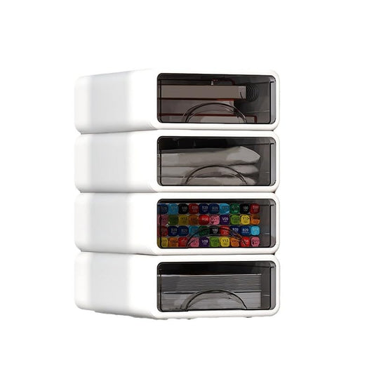 Desk Organizer with Drawers, Stackable Storage Drawers with Compartments Desktop Organization for
