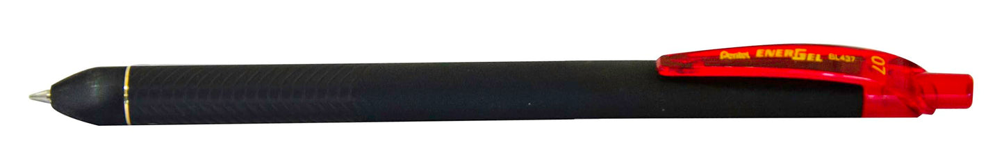 Pentel EnerGel Kuro Liquid Gel Pen, (0.7mm) Medium line, Red Ink, 12 Pack (BL437R1-B)