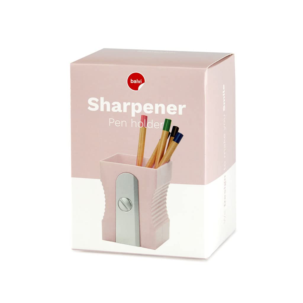 Balvi Sharpener Pencil Pot Light Pink Original Fun Pencil Pot for Pencils in the Shape of a Tai