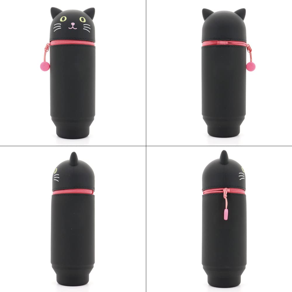 LIHIT LAB Kawaii Japanese Dog Large Stand Up Pencil Case For School Office College, Cute School