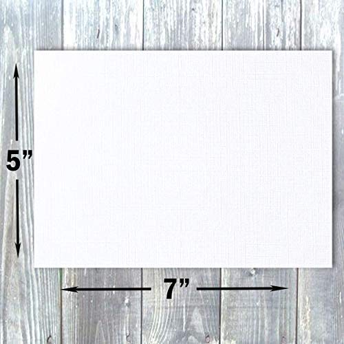 Hamilco White 80lb Cover Heavy 5x7 Linen Index Cards for Crafts (100PK)
