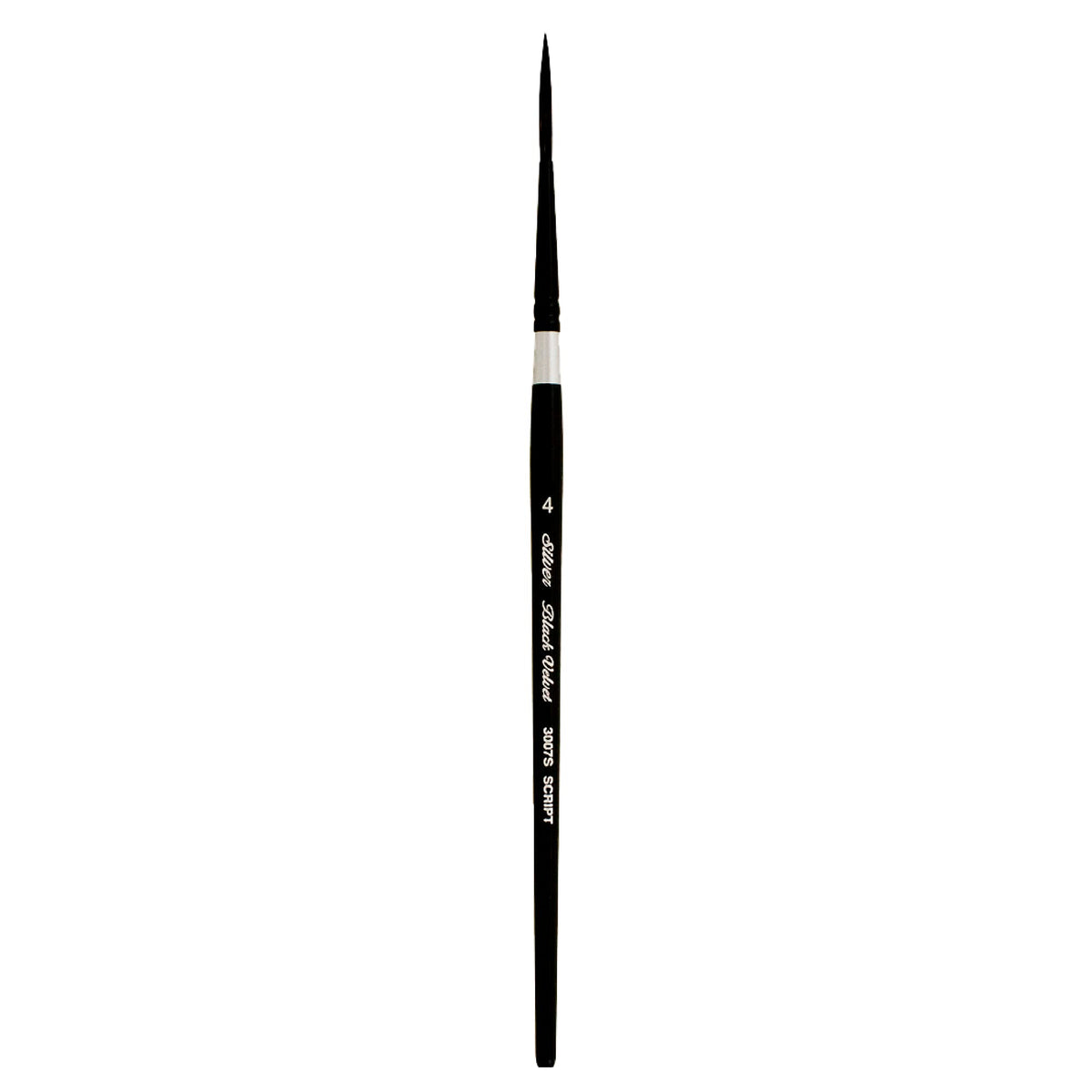 Silver Brush Limited Black Velvet Script Liner Watercolor Brush, Size 4