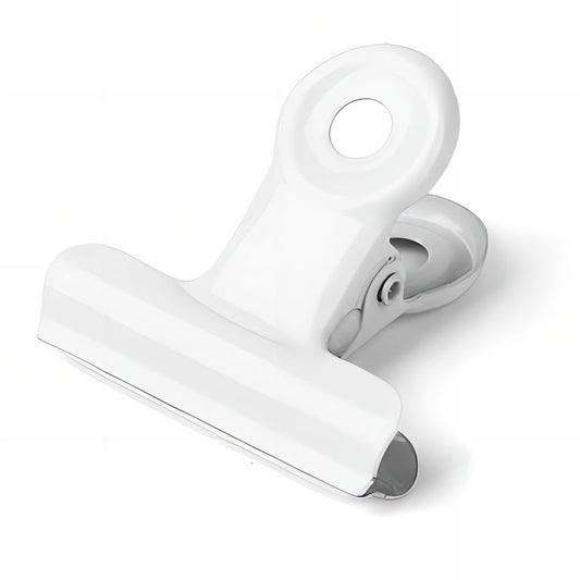 Coideal White Bulldog Paper Clips, 20 Pack 2 Inch Large Metal Binder Clips Round Hinge Clamps for