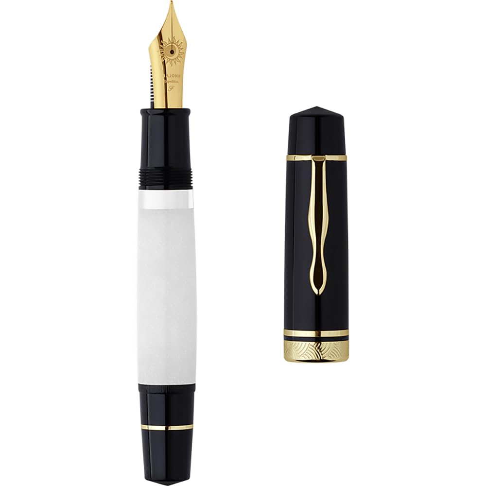 erofa Majohn P139 NO.8 Fine Nib Piston Fountain Pen with Box, Brass Piston System Large Capacity