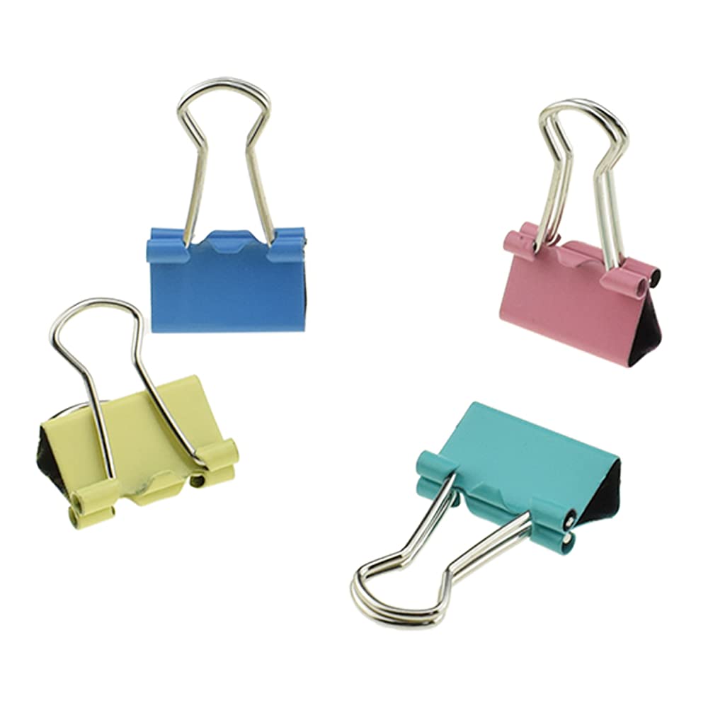 HAHIYO Binder Clips Paper Clamps Spring Steel Sturdy 0.98 inches Width 0.31 Inch Capacity No Sharp