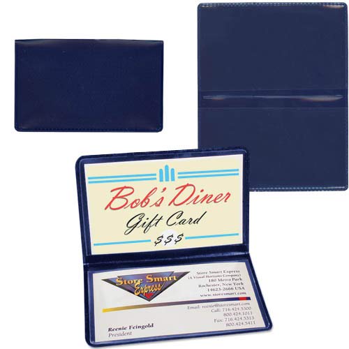 StoreSMART Navy Blue Folding Business Card Holders - 20 Pack - Polypropylene Plastic (RPP2915NB20)