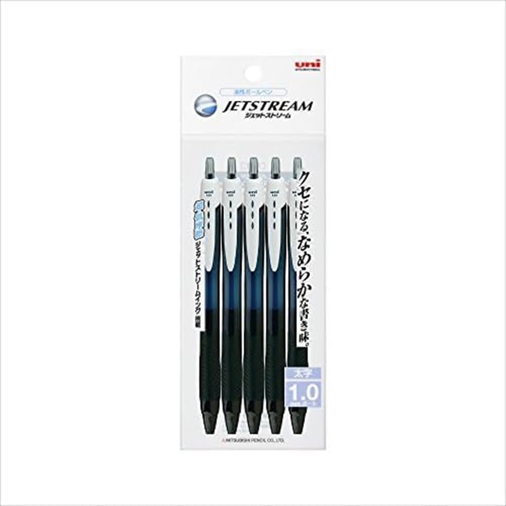 三菱鉛筆 Mitsubishi Pencil Jetstream SXN150105P.24 Oil-Based Ballpoint Pen, Black, 5 Pieces