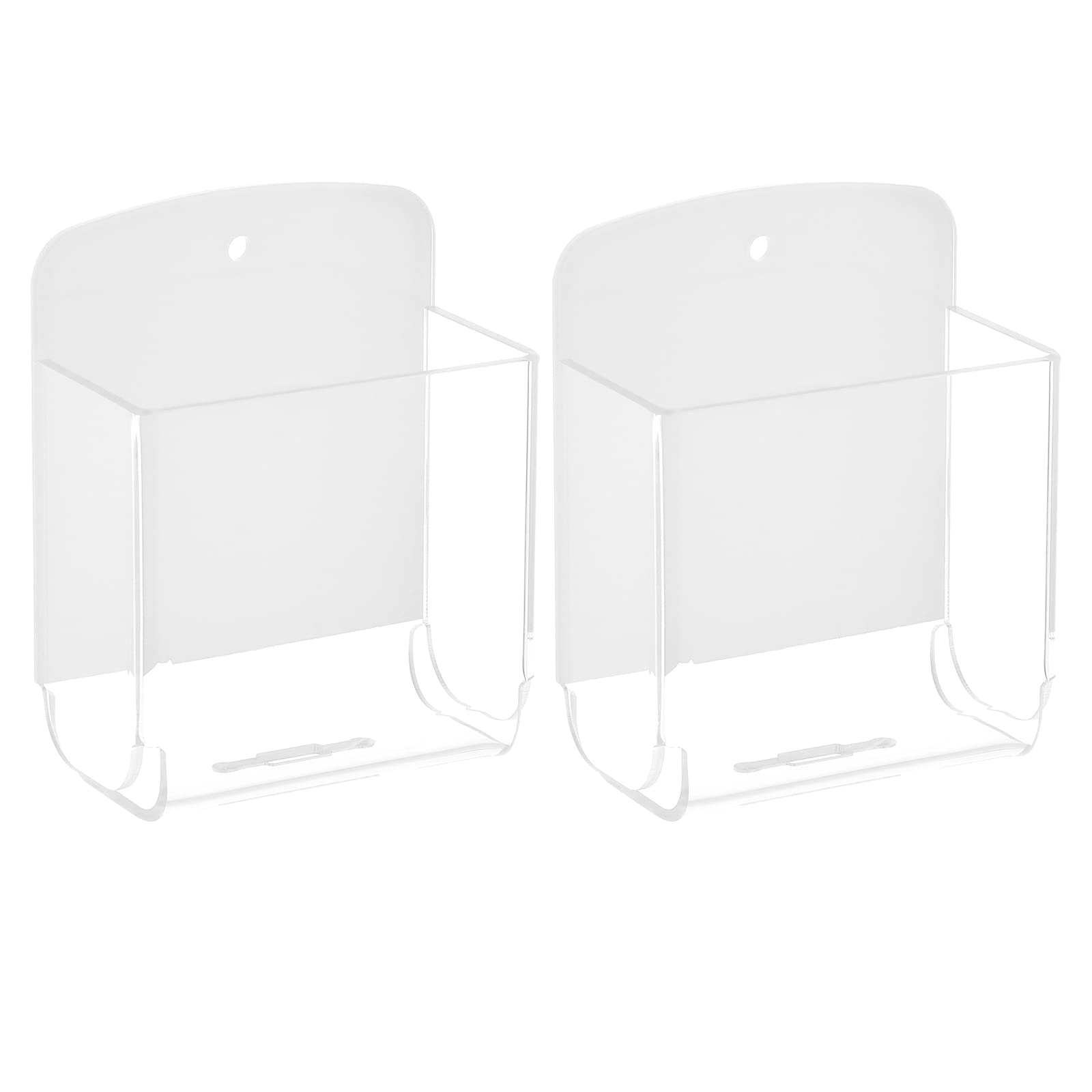 Cosmos Pack of 2 Acrylic Remote Control Holder Adhesive Wall Mount Phone Holder Wall Mount
