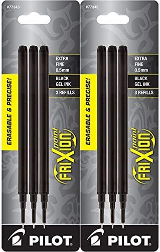 PILOT Frixion Erasable Pens 0.5 Ball Clicker Gel Ink Retractable Pen - Extra Fine Point - White