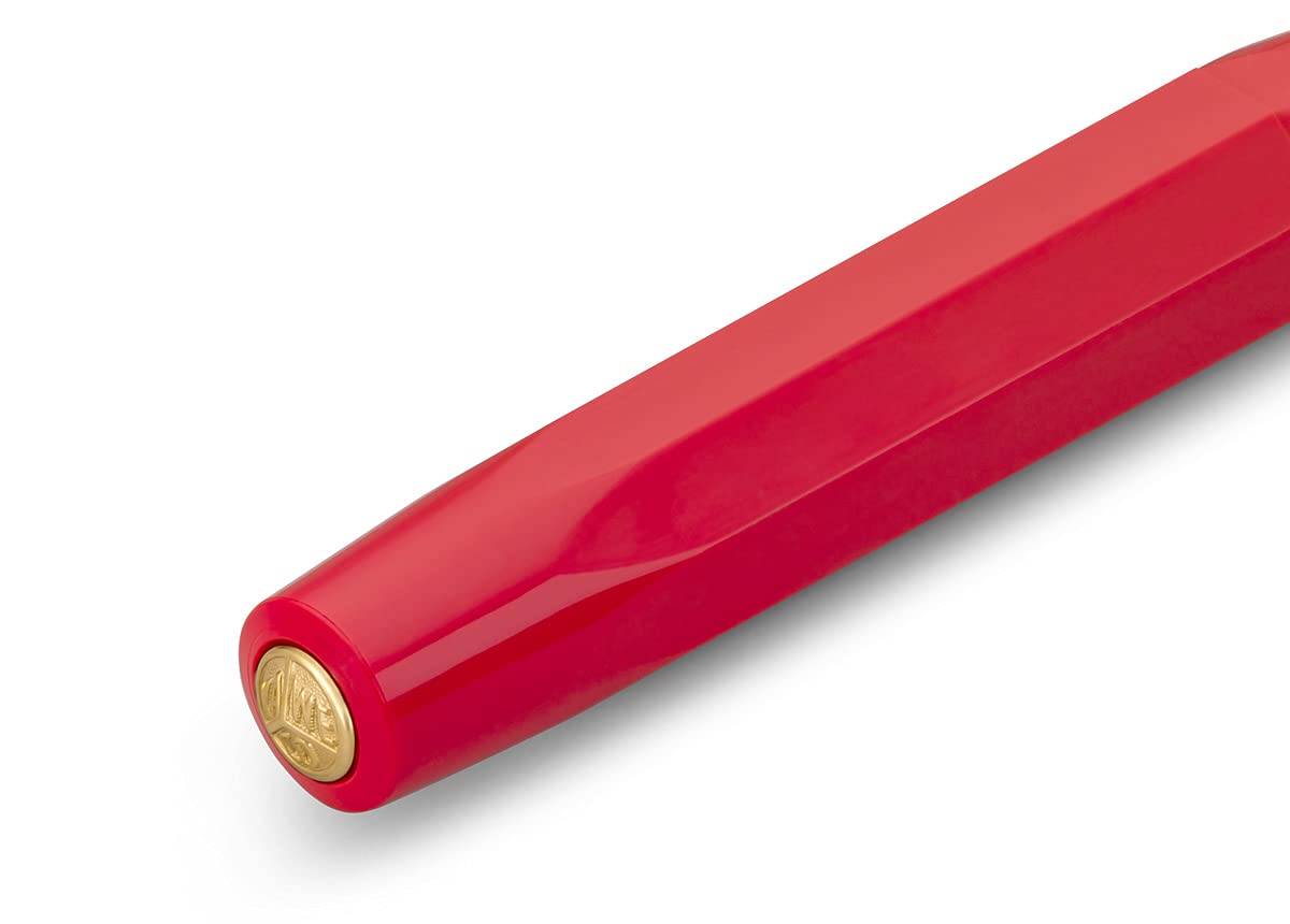 Kaweco CLASSIC SPORT Fountain Pen Red with 23 Carat Gold-Plated Steel Nib and Iridium Tip for Ink