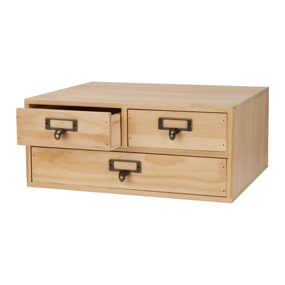 Wooden Drawers Apothecary Cabinet Wood Desktop Organizer Box