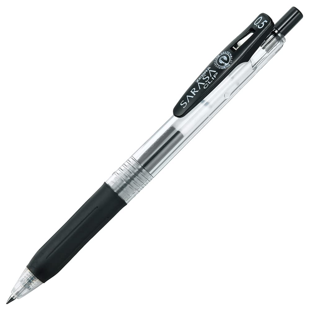 Zebra Pen SARASA Clip Retractable Gel Pen, Black Ink, 0.5mm, 12-Pack