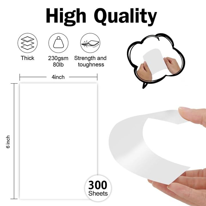 Goefun 300 Pack White Blank Index Cards 4x6 Thick Paper 80lb