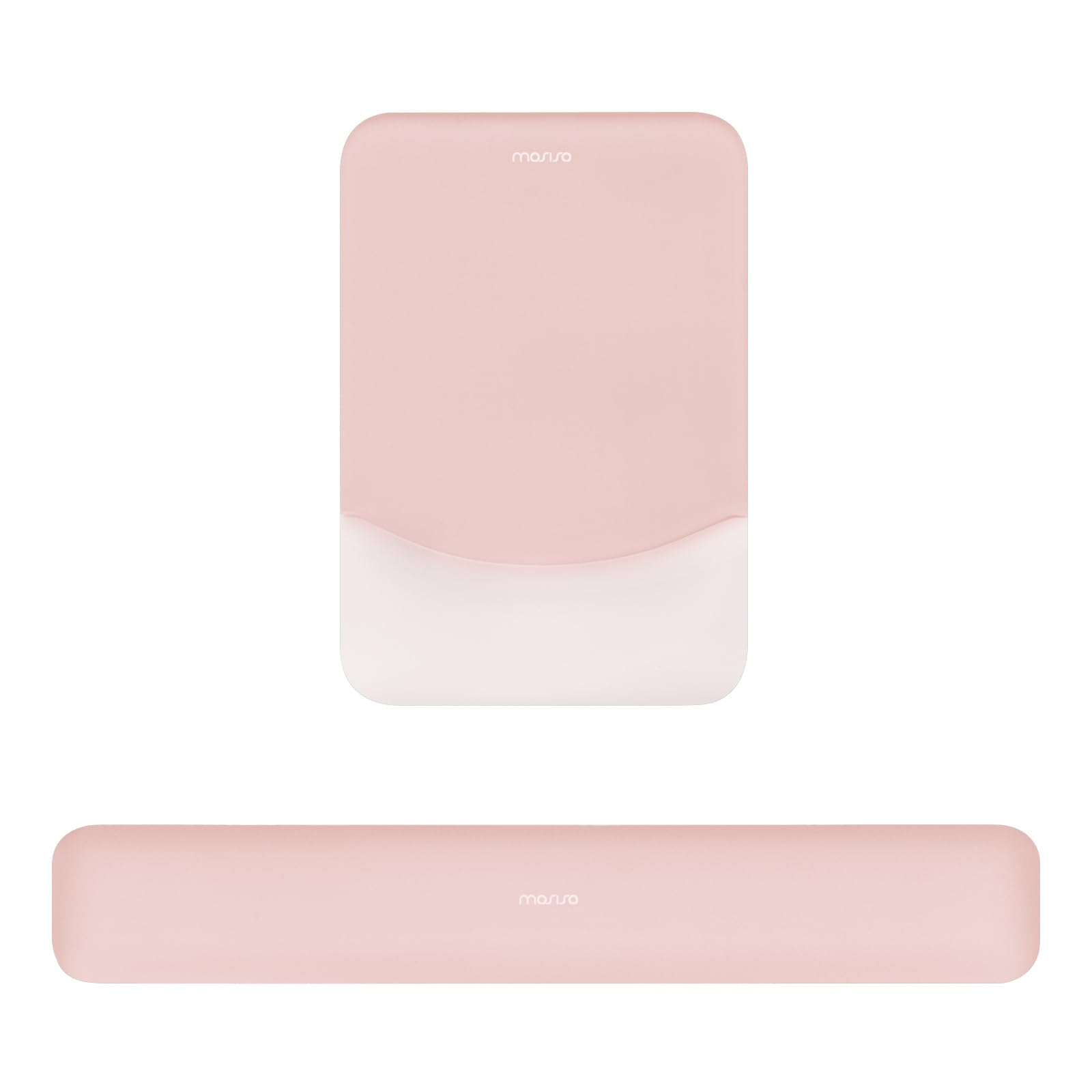 MOSISO Wrist Rest Support Mouse Pad & Keyboard Set, Baby Pink