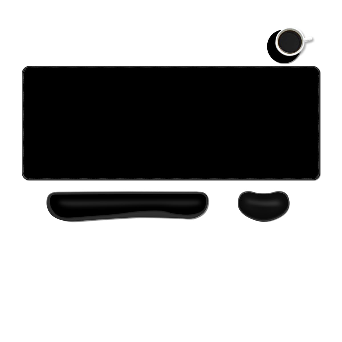 MIBITRI Keyboard Mouse Pad Set, Extended Gaming Mouse Pad+Ergonomics Keyboard Wrist Rest Support