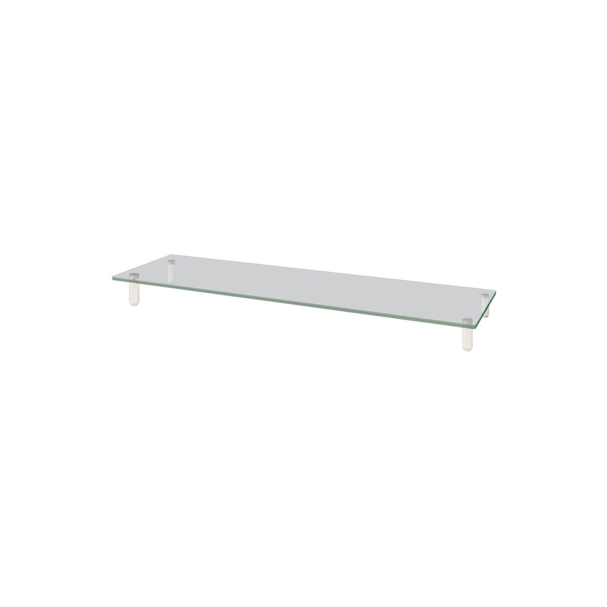 Kantek Extra-Wide Glass Monitor Riser with 8mm Tempered Glass Platform and 60-Pound Capacity, Clear