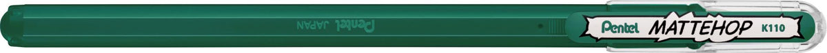 Pentel K110 MatteHop Gel Pen for Glossy & Photographic Paper, 1.0mm Tip, Dark Green (Pack of 12)
