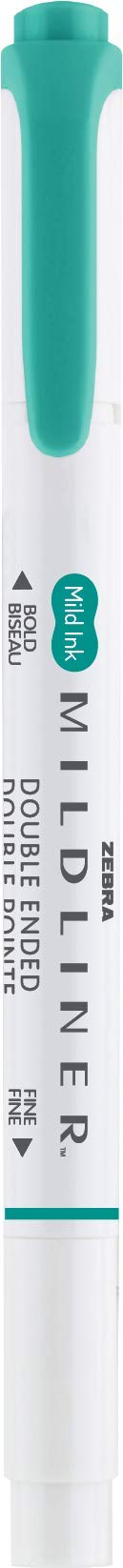 Zebra Pen MILDLINER No Bleed Highlighter, Summer Green, Dual Tip, 12-Pack