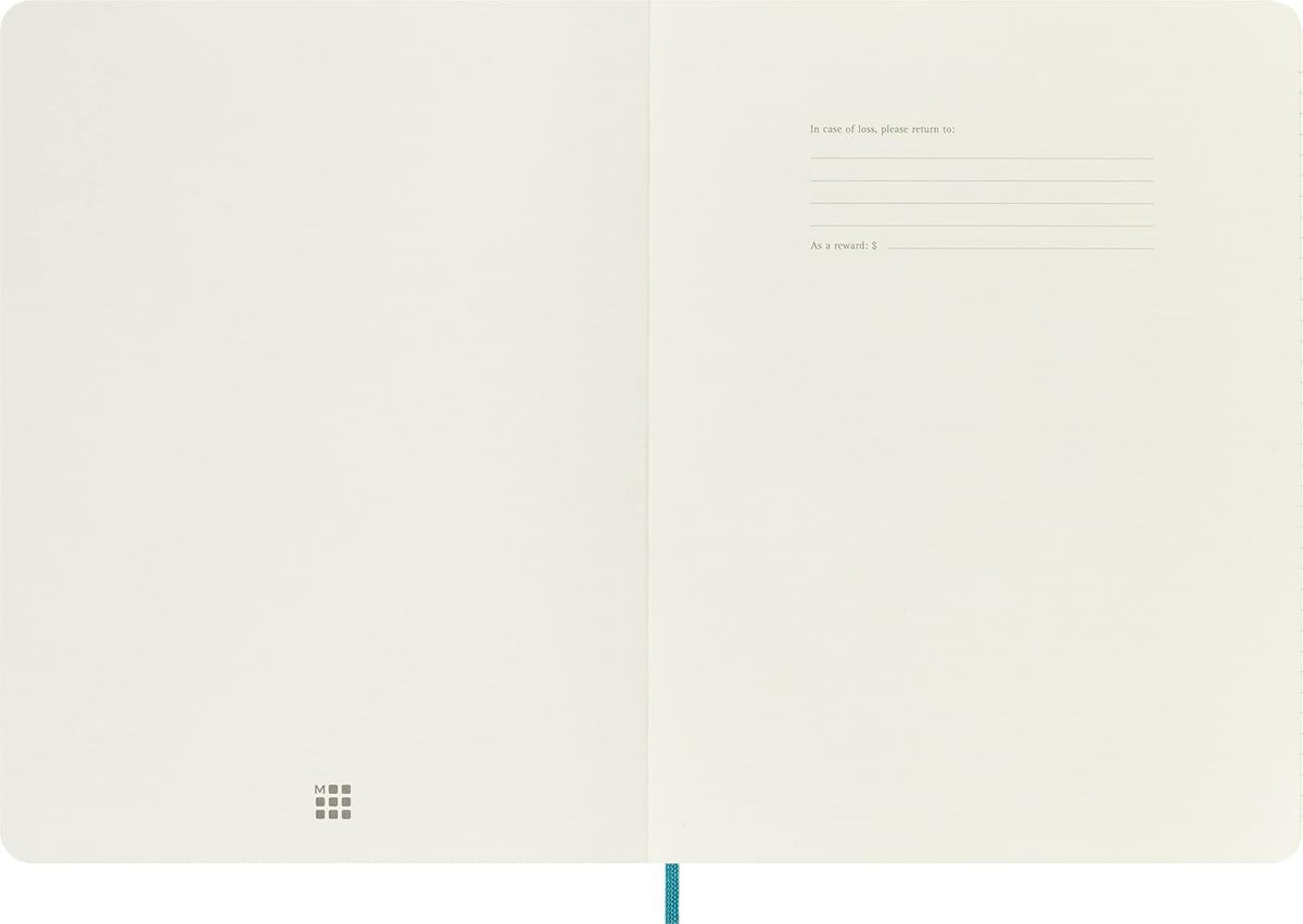 Moleskine Classic Notebook, Soft Cover, XL (7.5" x 9.5") Ruled/Lined, Reef Blue, 192 Pages