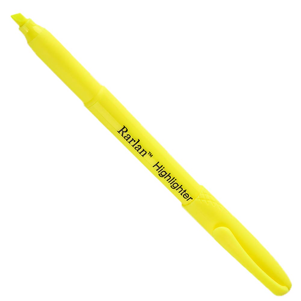 Rarlan Fluorescent Yellow Highlighters, Chisel Tip, 96 Count Bulk Pack