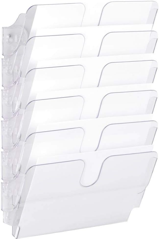 Durable FLEXIPLUS 6 A4 Landscape Literature Holder - Transparent - Easy to Install Wall Mounted