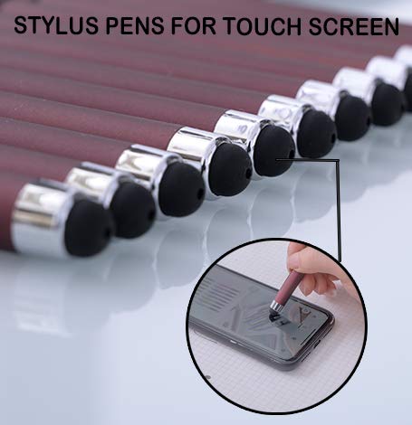 MiSiBao 0.7mm Black Ink Gel Ink Rollerball Pens 2 in 1 Medium Point Pens with Stylus Work Pen