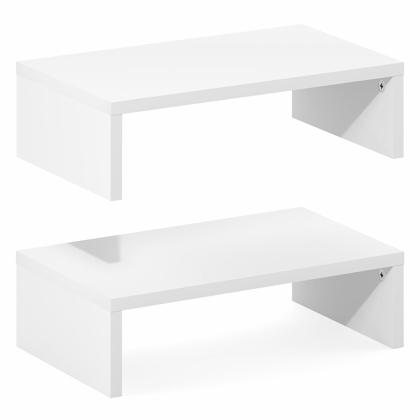 Furinno CLASSIC Monitor Stand Riser Set of 2, 15.7" Wide Dual Monitor Riser, Stackable Separable