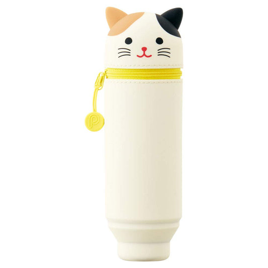 LIHIT LAB Kawaii Japanese Cat Stand Up Pencil Case For School Office College, Cute School Supplies