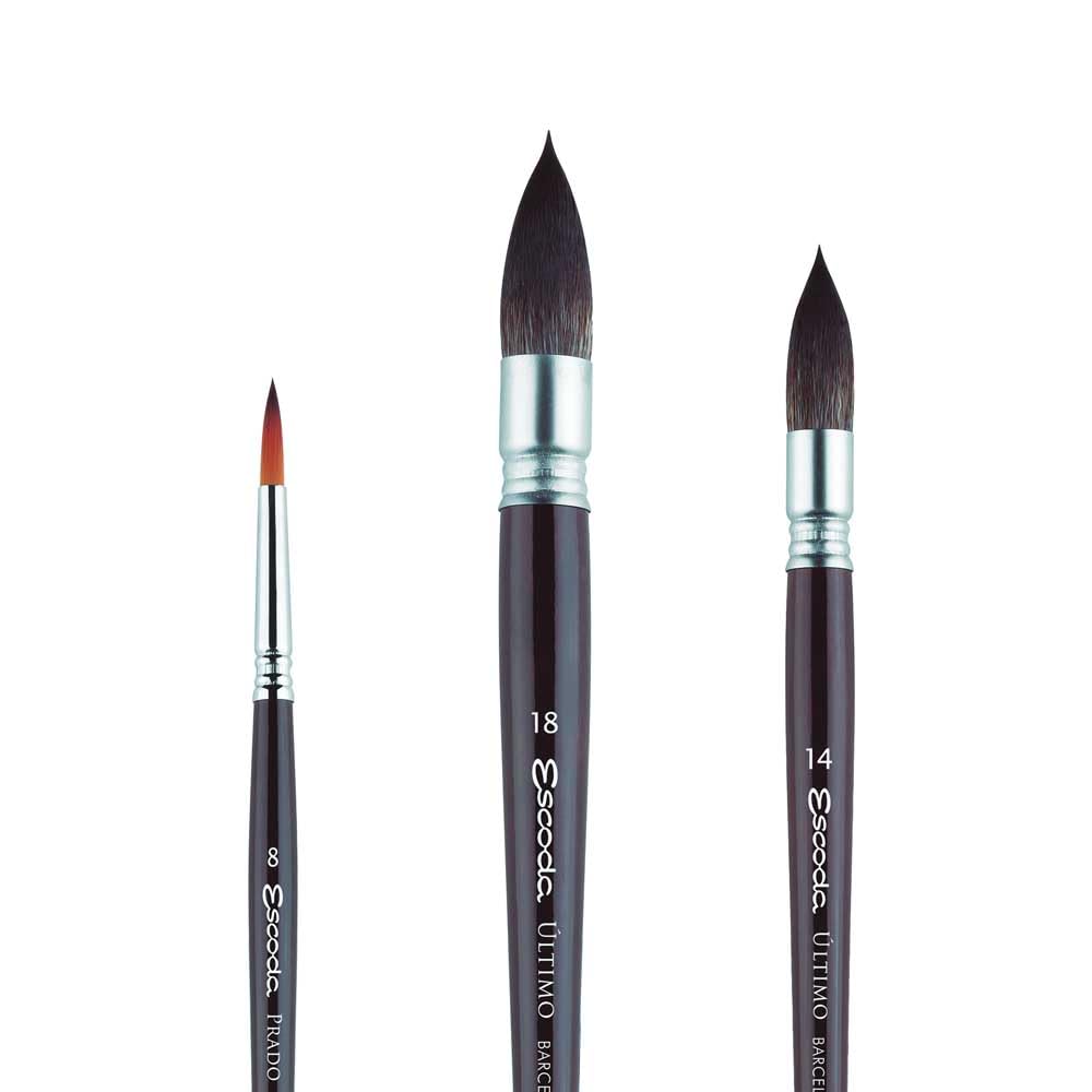 Escoda | Watercolour | Artist Set Alvaro Castagnet 2 | Size 14/18 | 3 Brushes | Synthetic Tame +