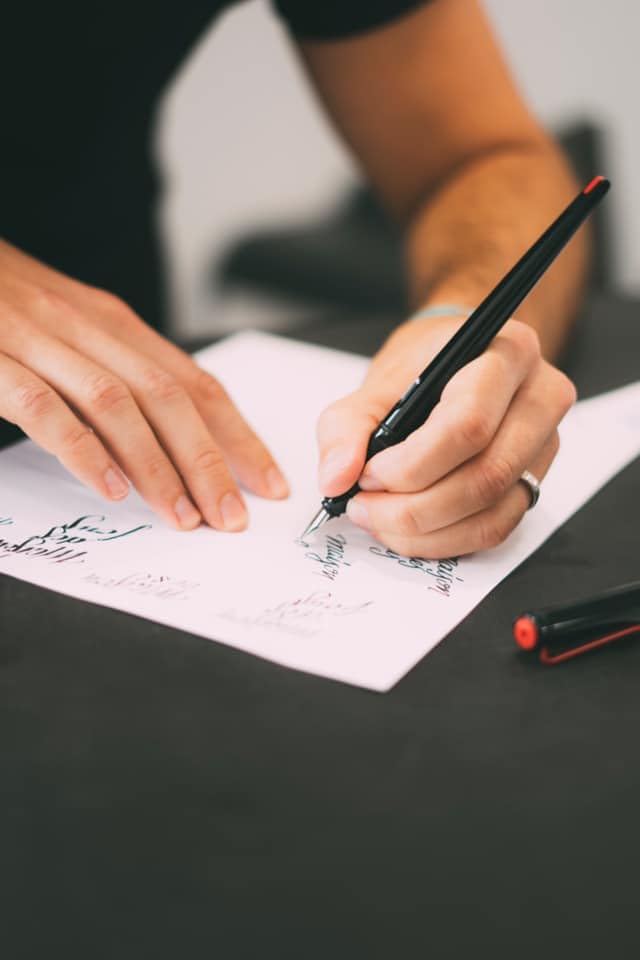 Lamy joy black - calligraphy fountain pen with ergonomic grip & polished steel nib in line width
