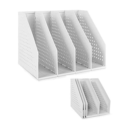 Elezeal Collapsible Magazine File Holder, Durable Document Desktop Folder Binder for Office Desk