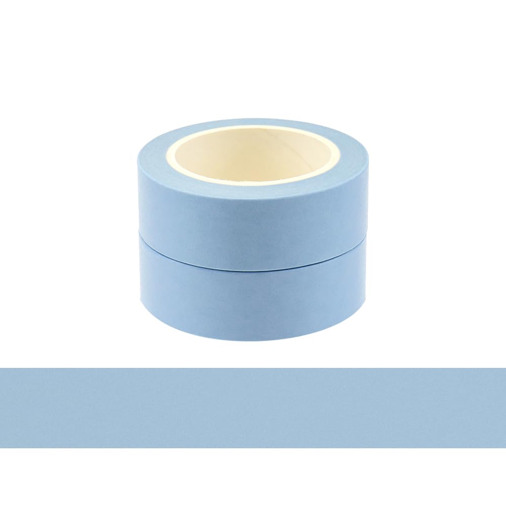 NatSumeBasics 2 Pastel Blue Washi Tapes Solid Powder Blue Masking Tape