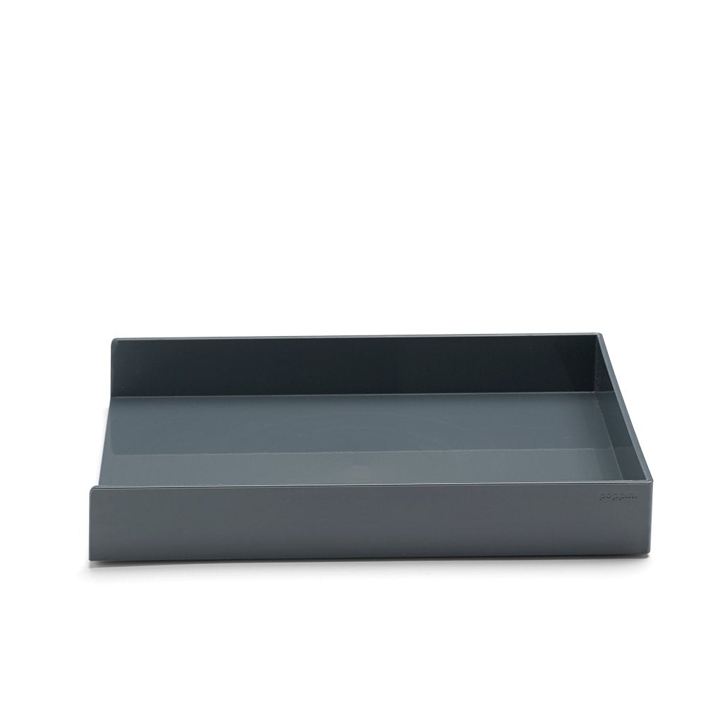 Poppin Stackable Letter Tray - Modular Lacquer Desk Trays for Office Organization