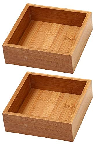 YBM Home Bamboo Drawer Organizer Box Multi-Use Storage for Junk Drawer, Office, Home, Kitchen