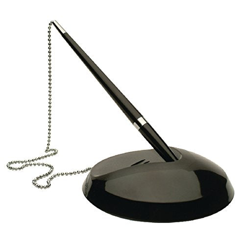 Q-Connect KF00233 Reception Pen with Chain and Base,Blue,Black
