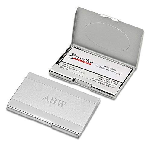 Executive Gift Shoppe | Custom Engraved Two Tone Business Card Holder for Men and Women