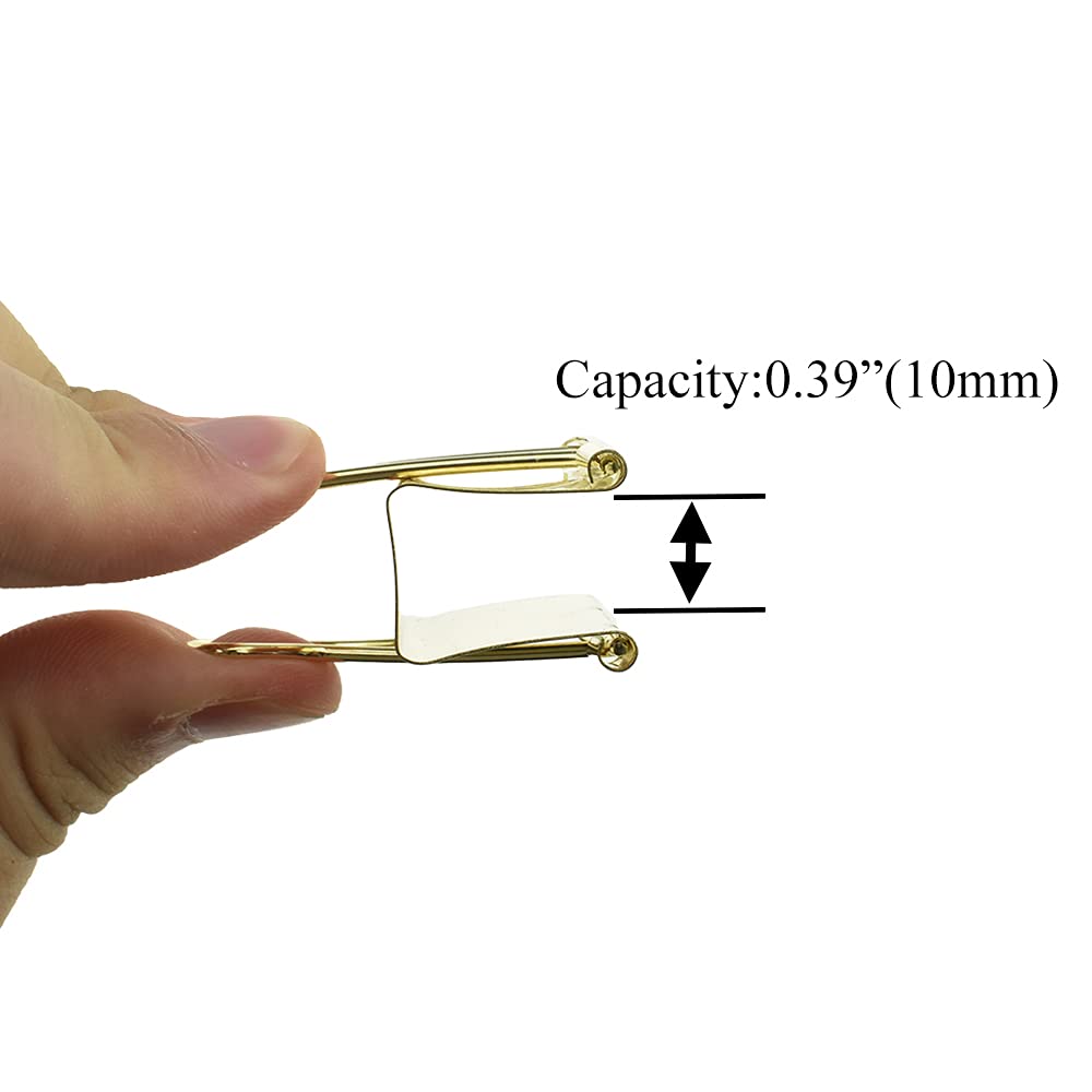 HAHIYO Binder Clips Paper Clamps Spring Steel Sturdy Medium 1.26 inches Width 0.39 Inch Capacity No